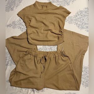 Tan Two Piece Lounge Set